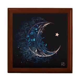 Create Your Own Mystical Blue & Gold Moon Gift Box