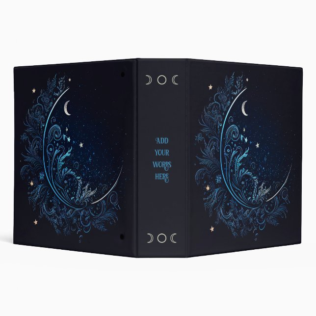 Create Your Own Mystical Blue Moon 3 Ring Binder (Background)