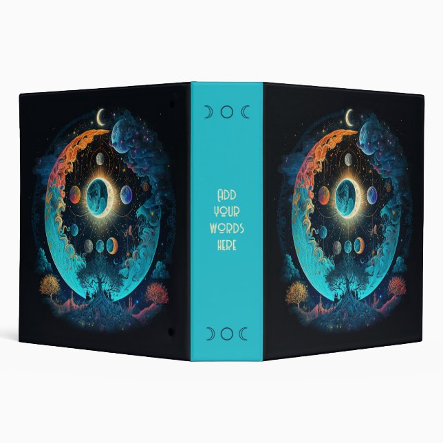 Create Your Own Mystical Blue Moon Forest 3 Ring Binder (Background)