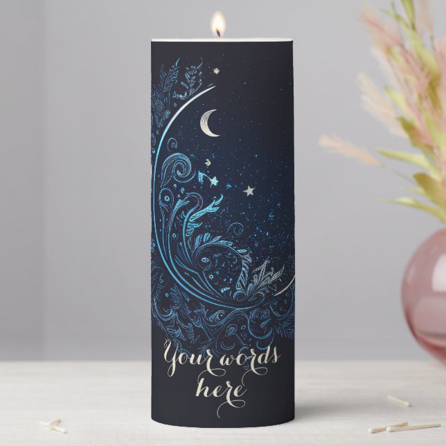 Create Your Own Mystical Blue Moon Pillar Candle (In Situ)