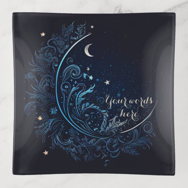 Create Your Own Mystical Blue Moon Trinket Tray (Front)