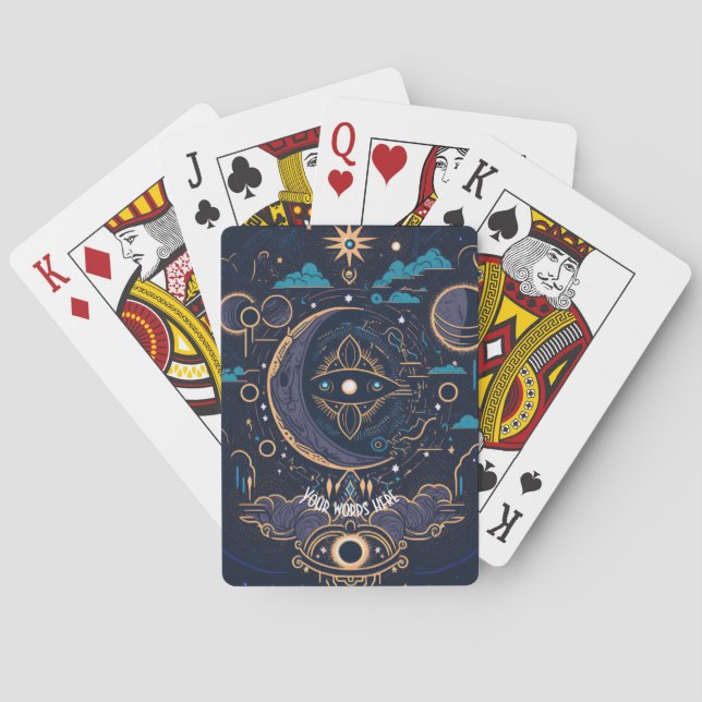Create Your Own Mystical Celestial Lunar Poker Cards (Back)