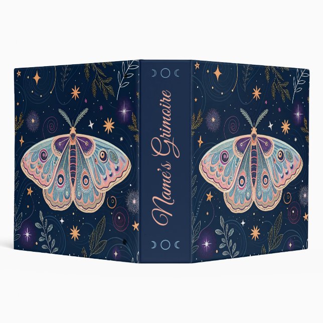 Create Your Own Mystical Celestial Meadow Moth 3 Ring Binder (Background)