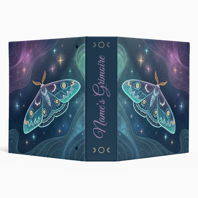 Create Your Own Mystical Celestial Moth 3 Ring Binder (Background)