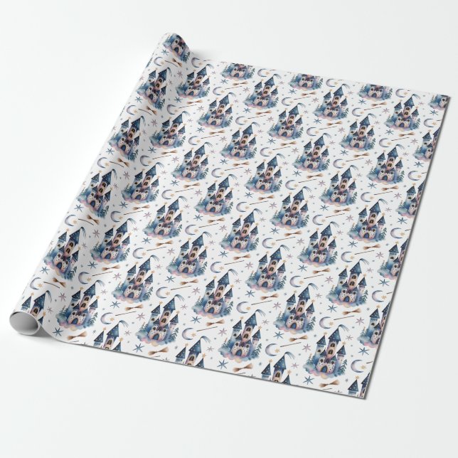 Create Your Own Mystical Celestial Princess Castle Wrapping Paper (Unrolled)