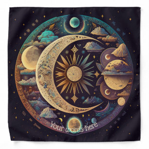 Create Your Own Mystical Crescent Moon & Planets Bandana