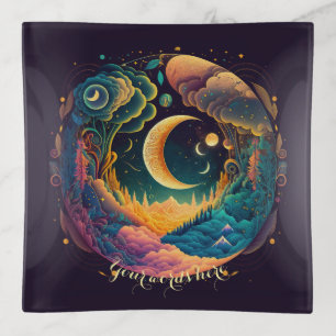 Create Your Own Mystical Crescent Moons Forest Trinket Tray