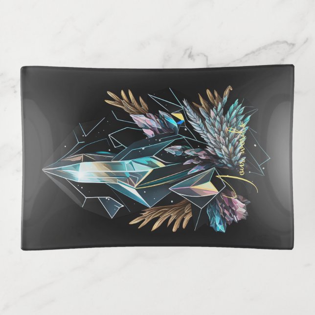 Create Your Own Mystical Crystals Trinket Tray (Front)