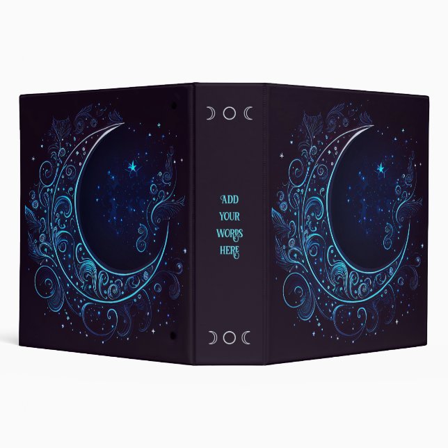 Create Your Own Mystical Filigree Moon 3 Ring Binder (Background)