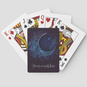 Create Your Own Mystical Filigree Moon Poker Cards