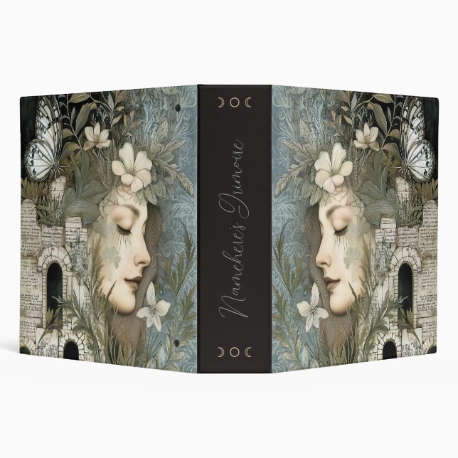 Create Your Own Mystical Hedge Witch Botanical 3 Ring Binder (Background)