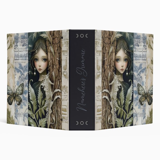 Create Your Own Mystical Maiden Botanical 3 Ring Binder (Background)