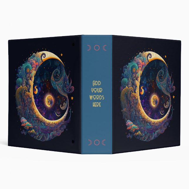 Create Your Own Mystical Mermaid Moon 3 Ring Binder (Background)