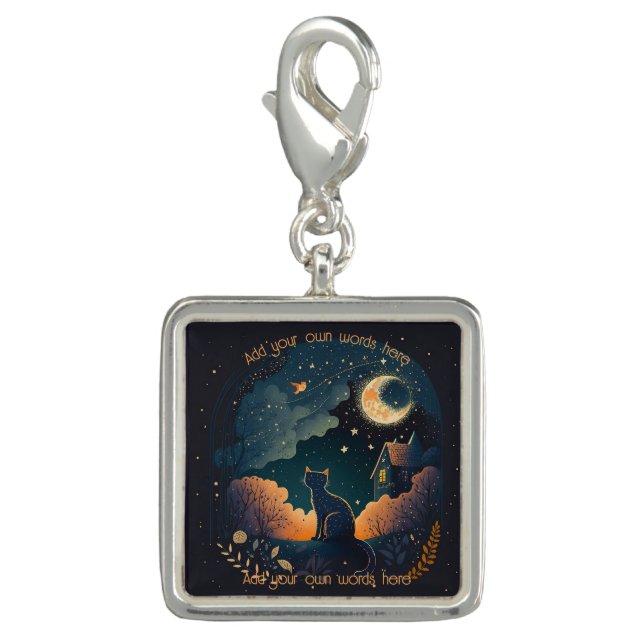 Create Your Own Mystical Midnight Black Cat Charm (Front)