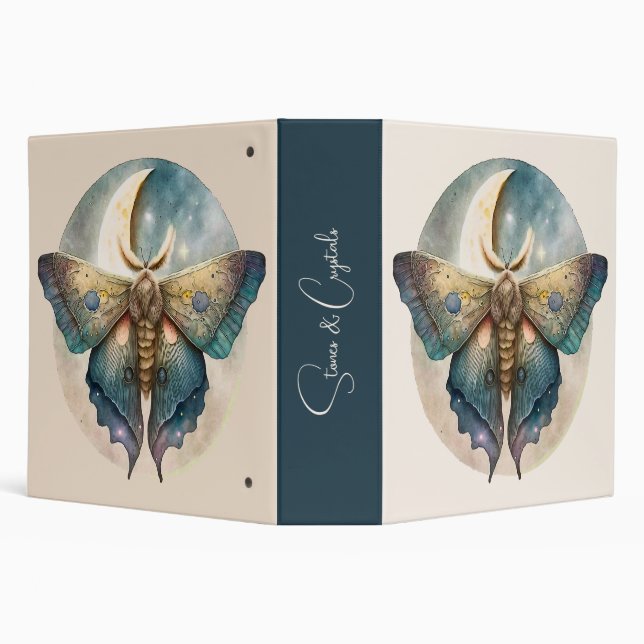 Create Your Own Mystical Moon Moth 3 Ring Binder (Background)