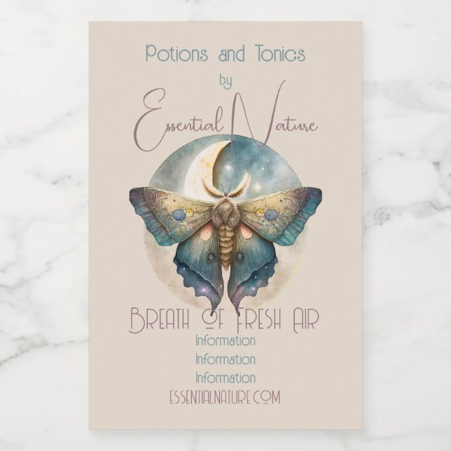 Create Your Own Mystical Moon Moth Food Label (Single Label)
