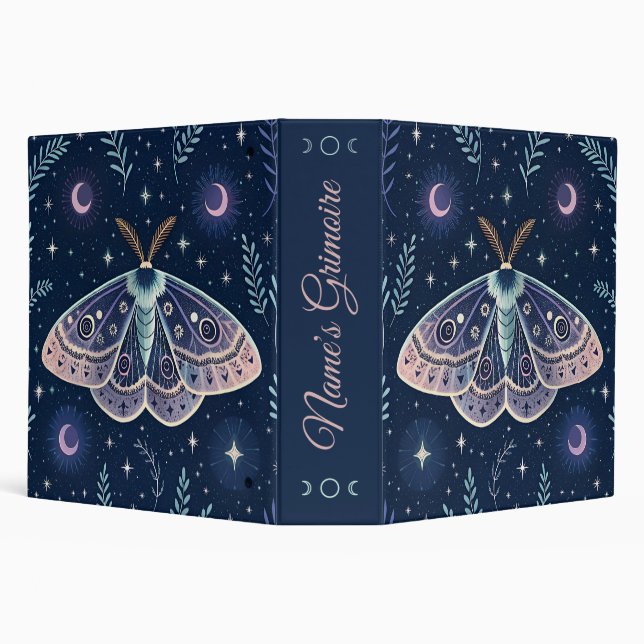 Create Your Own Mystical Moonglow Moth 3 Ring Binder (Background)