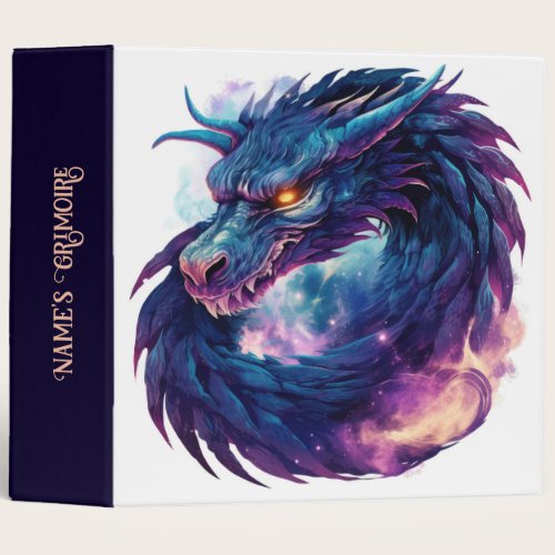 Create Your Own Mystical Purple & Blue Dragon 3 Ring Binder