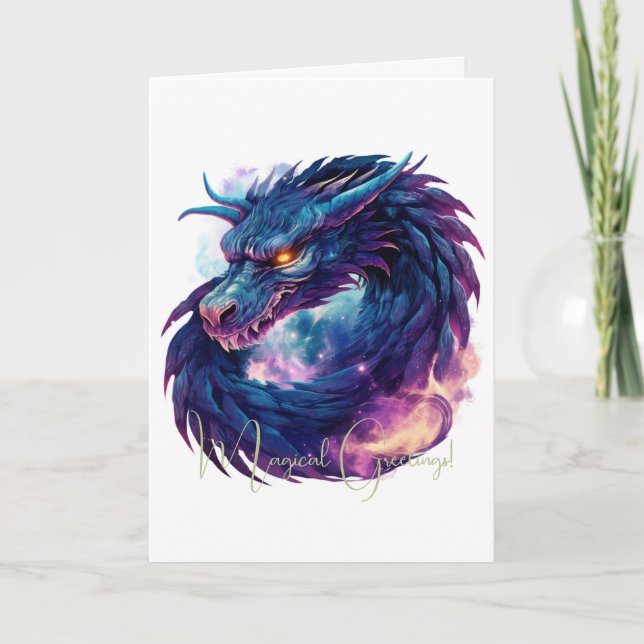 Create Your Own Mystical Purple Dragon Card (Front)
