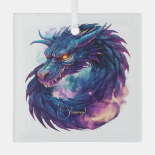 Create Your Own Mystical Purple Dragon Glass Ornament