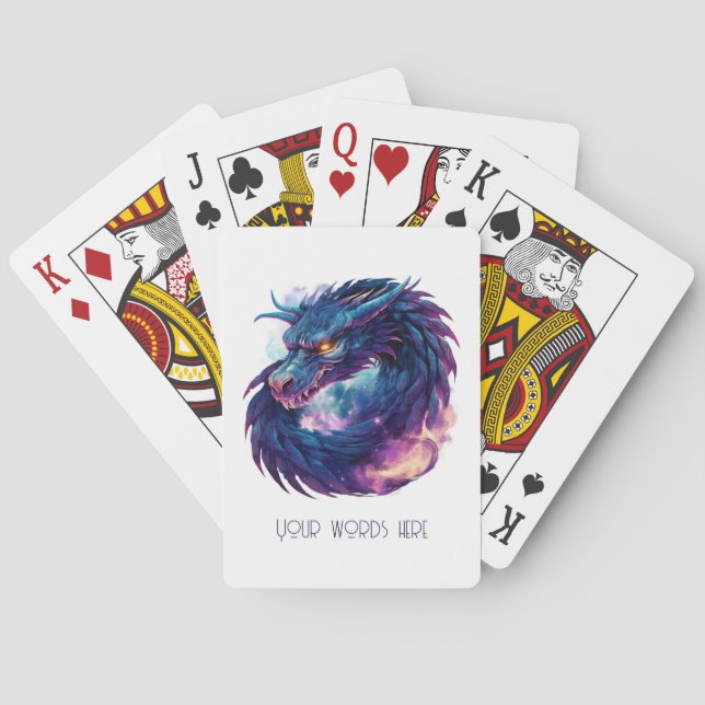 Create Your Own Mystical Purple Dragon Poker Cards (Back)