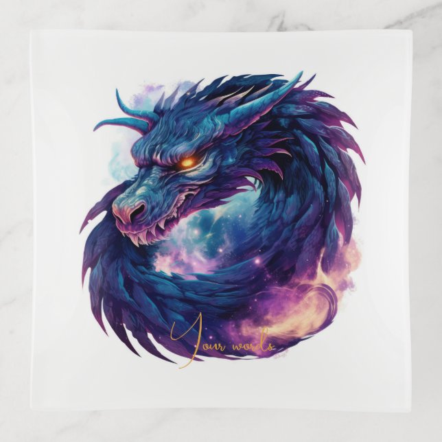 Create Your Own Mystical Purple Dragon Trinket Tray (Front)
