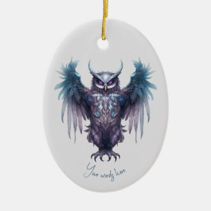 Create Your Own Mystical Purple Owl Ceramic Ornament