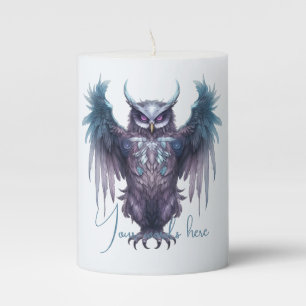 Create Your Own Mystical Purple Owl Pillar Candle