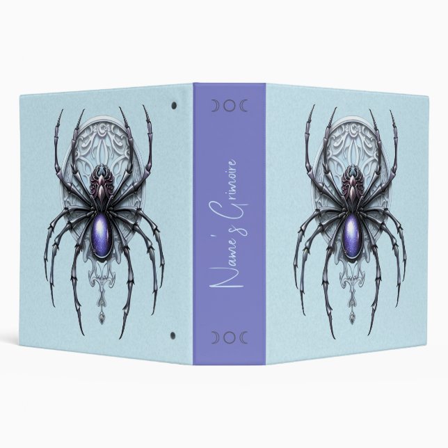 Create Your Own Mystical Purple Spider 3 Ring Binder (Background)