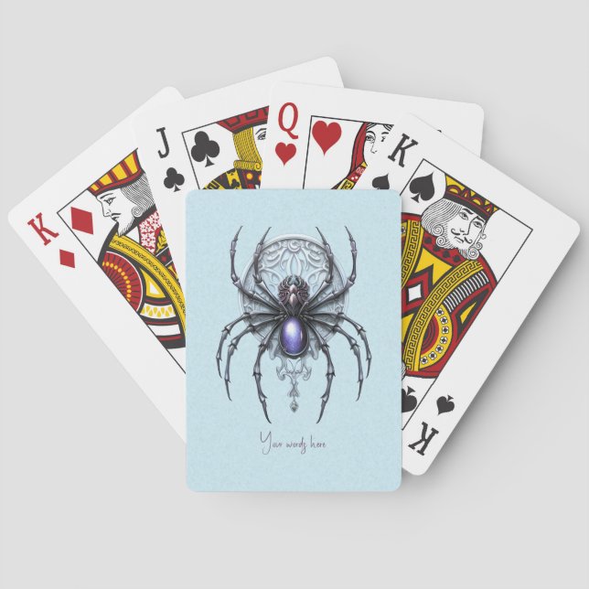 Create Your Own Mystical Purple Spider Poker Cards (Back)