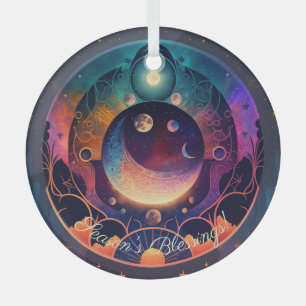 Create Your Own Mystical Rainbow Crescent Moon Glass Ornament
