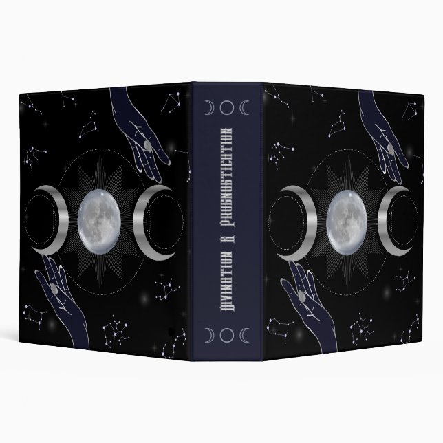 Create Your Own Mystical Silver Triple Moon Tarot 3 Ring Binder (Background)