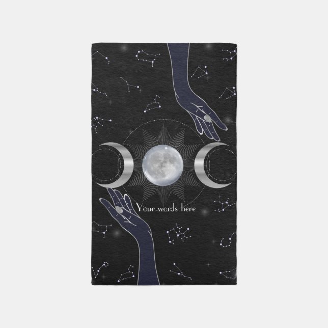 Create Your Own Mystical Silver Triple Moon Tarot Rug (Front (Vertical))