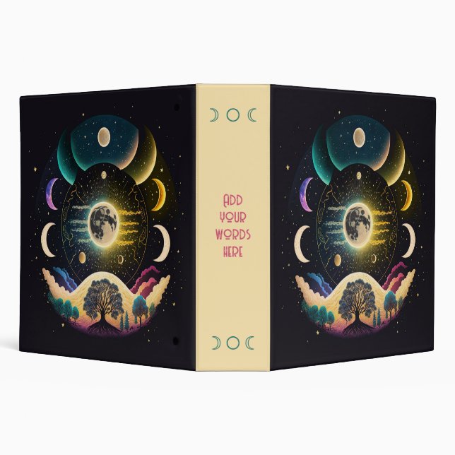 Create Your Own Mystical Sonic Moon Waves 3 Ring Binder (Background)
