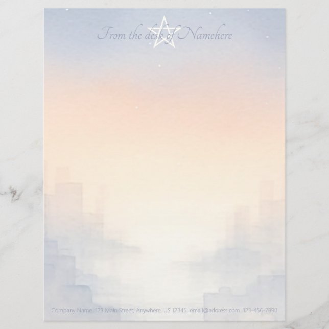 Create Your Own Mystical Sunset Landscape Letterhead (Front)