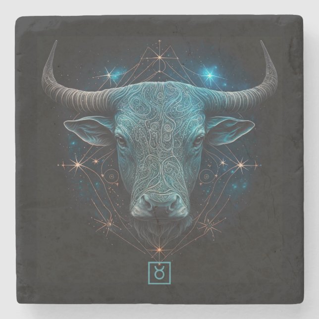 Create Your Own Mystical Taurus Stone Coaster (Front)