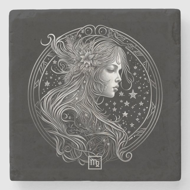 Create Your Own Mystical Virgo Stone Coaster (Front)