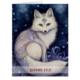 Create Your Own Mystical White Fox Winter Solstice Cards