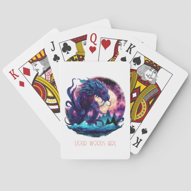 Create Your Own Mythical Kraken Water Dragon Poker Cards (Back)