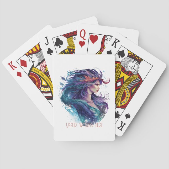 Create Your Own Mythical Mermaid Poker Cards (Back)