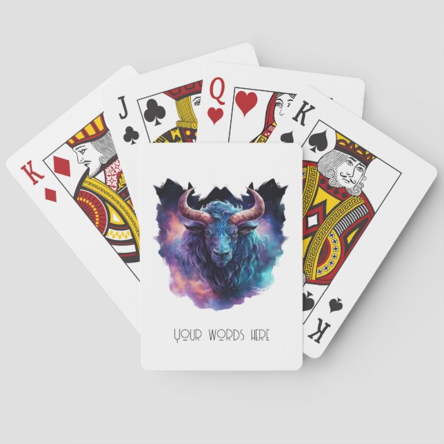 Create Your Own Mythical Minotaur Bull Poker Cards (Back)