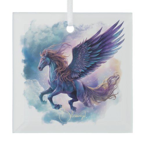 Create Your Own Mythical Pegasus Glass Ornament