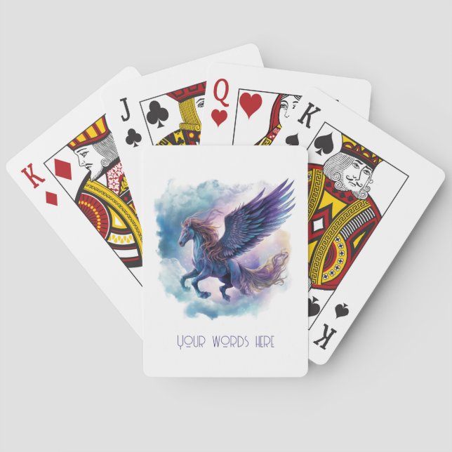 Create Your Own Mythical Pegasus Poker Cards (Back)
