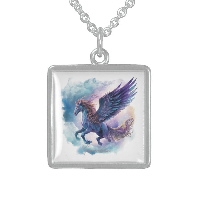 Create Your Own Mythical Pegasus Sterling Silver Necklace (Front)