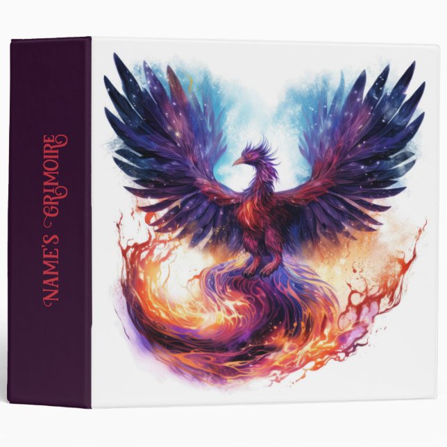 Create Your Own Mythical Phoenix Firebird 3 Ring Binder (Front/Spine)