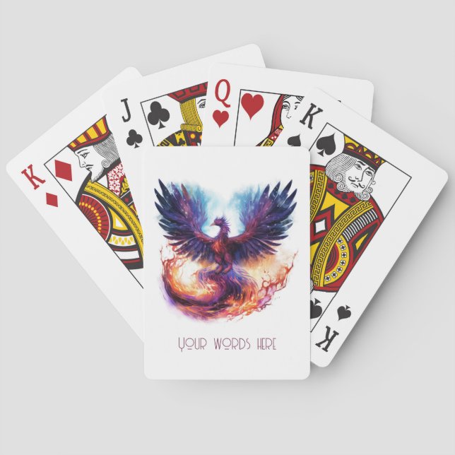 Create Your Own Mythical Phoenix Firebird Poker Cards (Back)