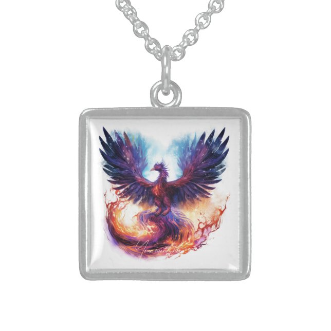 Create Your Own Mythical Phoenix Firebird Sterling Silver Necklace (Front)