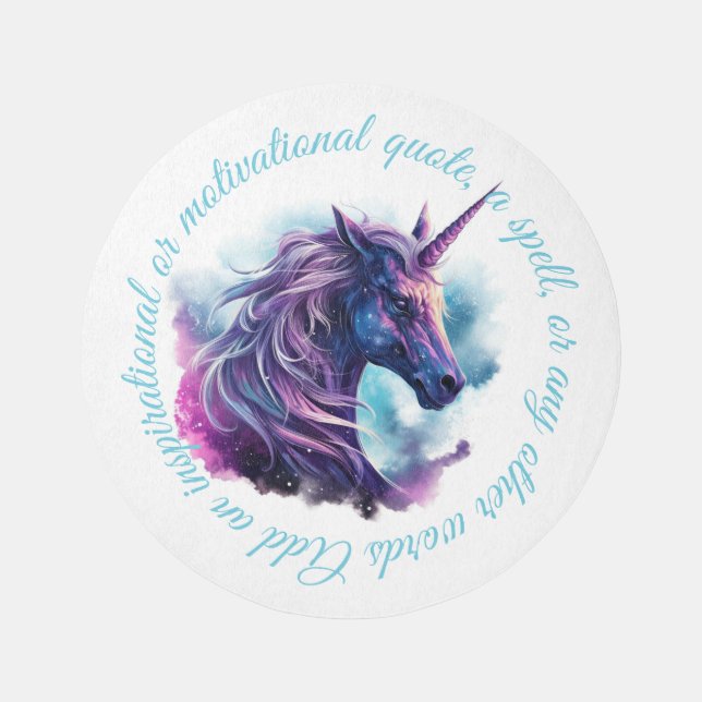 Create Your Own Mythical Purple Unicorn Rug (Front)