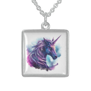 Create Your Own Mythical Purple Unicorn Sterling Silver Necklace