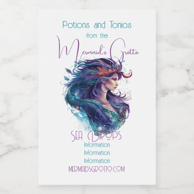 Create Your Own Mythical Siren Mermaid Food Label (Single Label)